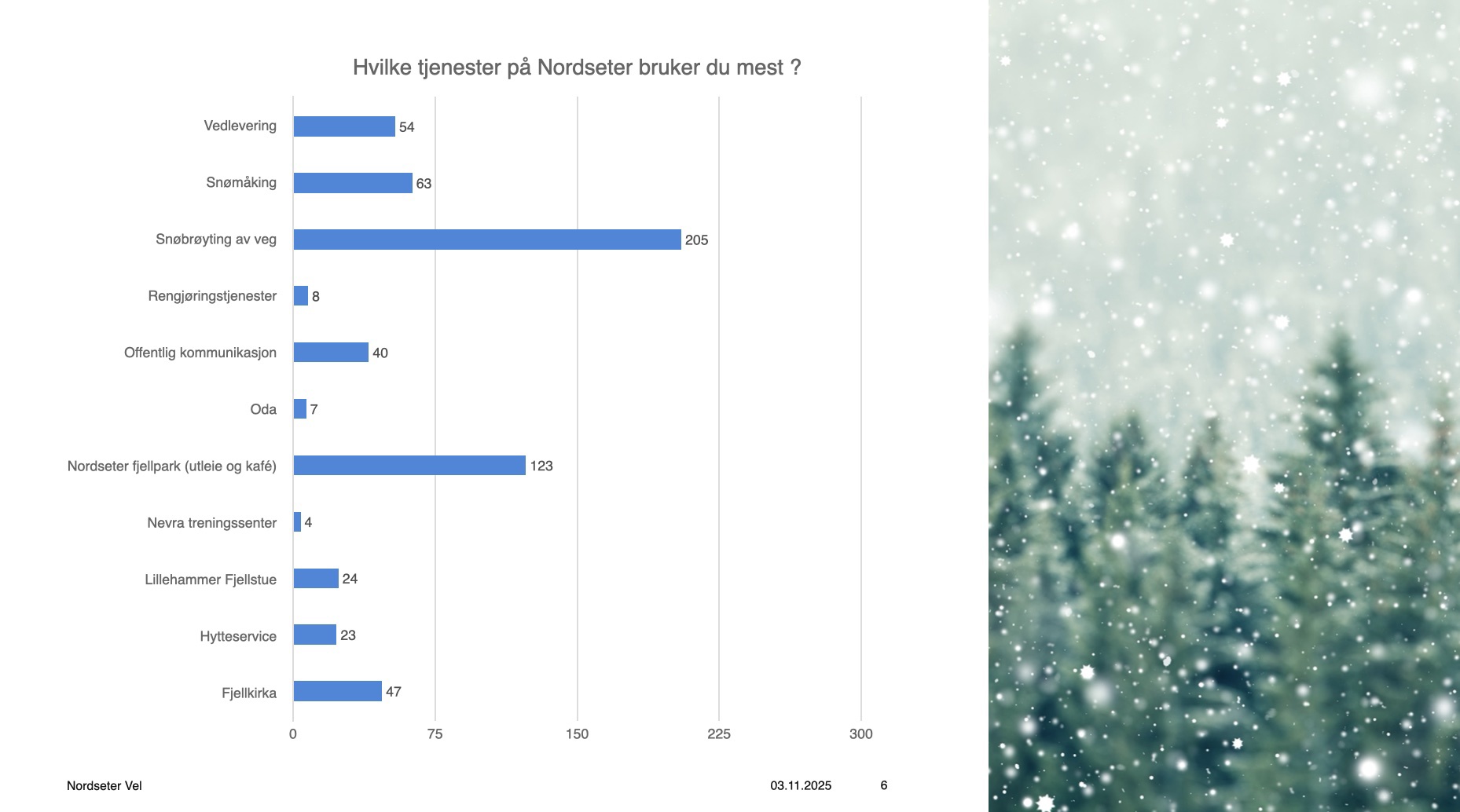 Oppsummering av spørreundersøkelse 2025